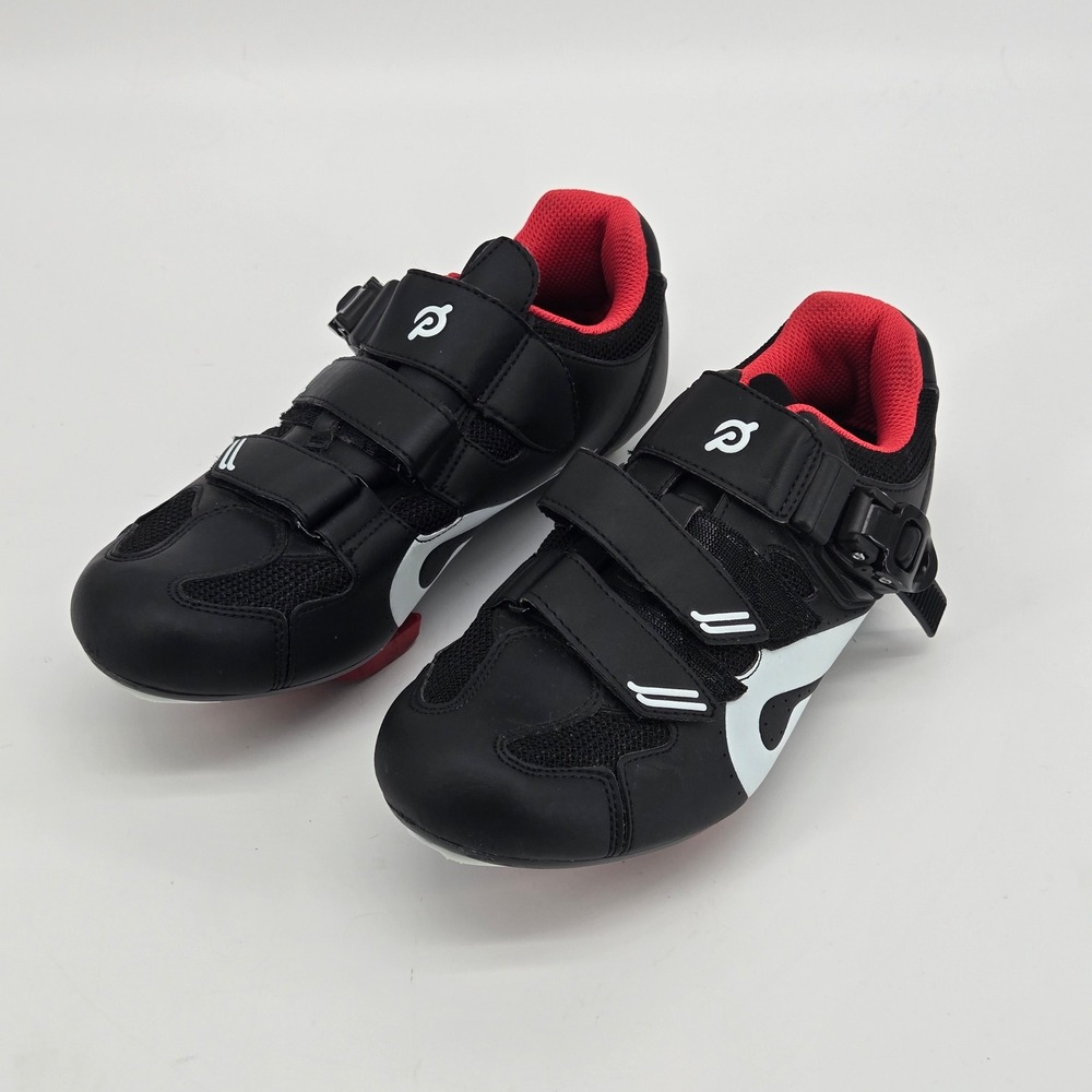 Peloton Cycling Shoes Black Red Look Delta Cleats Indoor Bike Spin Shoe 39 8